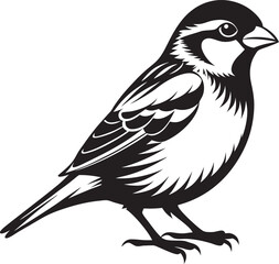 Obraz premium Stylized Sparrow Bird Silhouette