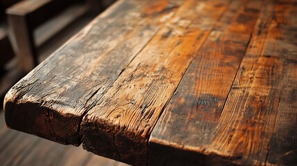 Rustic reclaimed wood table smooth finish