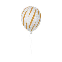 White gold balloon retro grain. Cartoon Flat Style vector illustration Isolated on White background.
