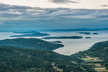 Canada, British Columbia. Salt Spring Island, Gulf Islands at dawn view from Mt. Maxwell