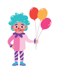 happy clown with balloons