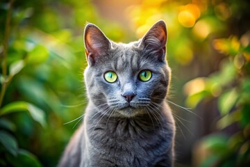 Grey Cat Portrait: Candid Documentary Style Photo