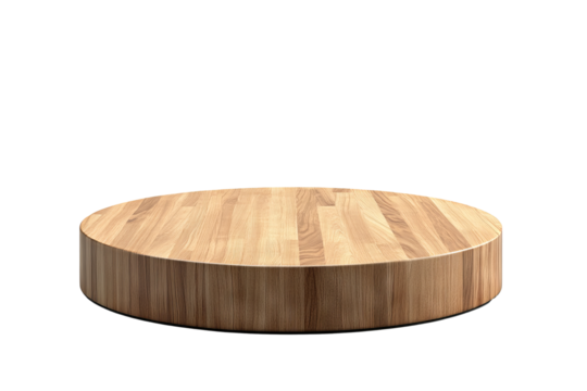 Wooden Display Stand Minimalist Product Photography. wooden board on transparant background