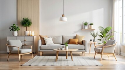 Fototapeta premium Minimalist Home Decor: Chic Furniture & Accessories Photography