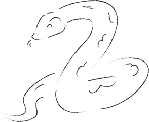 Doodle Hand Drawn Snake Chinese Zodiac Vector Illustration