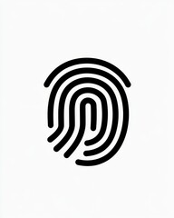 Simple black fingerprint icon.