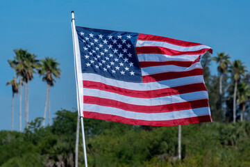 Color stock image of American flag, Florida