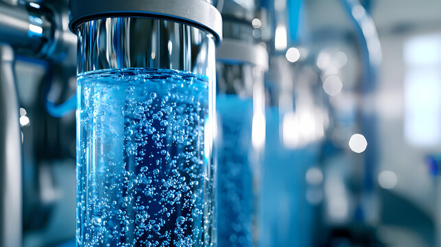 closeup reverse osmosis filtering water