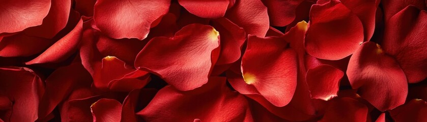 Vibrant red rose petals create a lush, romantic background, perfect for any occasion.