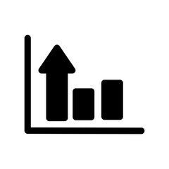 Modern analytic glyph icon depicting data visualization elements like charts and graphs. Ideal for dashboards, reports, or business tools, representing analysis, performance, and insights.