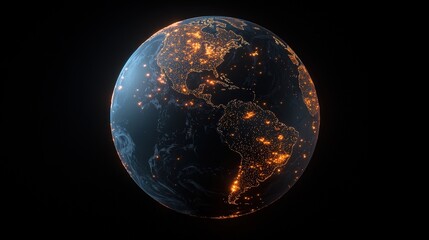 Illustration of biodiversity hotspots marked across a glowing globe