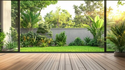 Tranquil Garden View from Modern Home