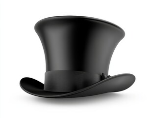 Classic black top hat isolated on white. (5)