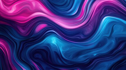 Abstract fluid waves in vibrant pink and blue hues