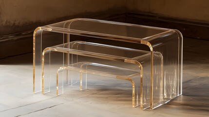 Transparent acrylic nesting tables