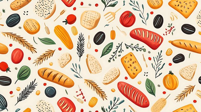 Vibrant Infographic Background Featuring Assorted Gluten-Free Foods and Ingredients, Perfect for Culinary Designs or Healthy Eating Promotions