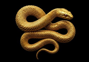 Obraz premium 黄金に輝く金色の蛇｜A shiny golden snake
