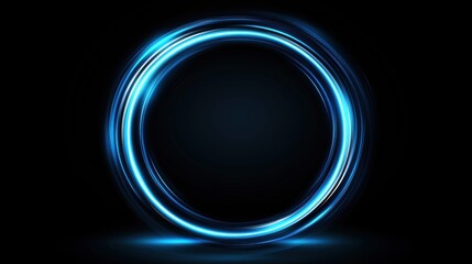 Obraz premium Futuristic glowing blue circular light effect