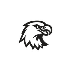 Silhouette of a eagle head vector