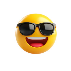 Cheerful Sunglasses Emoji Face with Joyful Expression