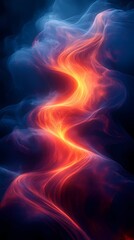 Fototapeta premium Digital technology red and blue flowing lines poster background