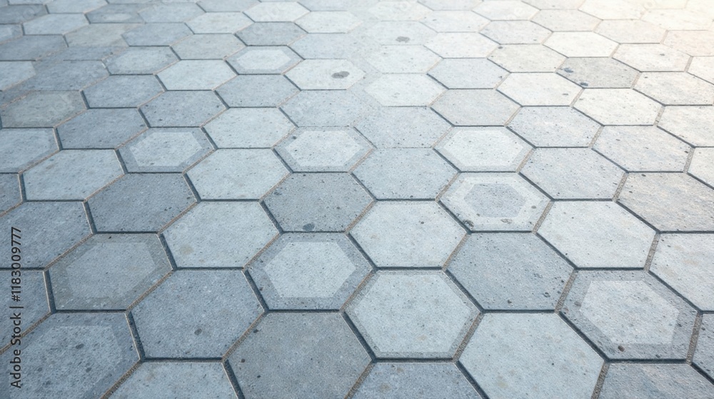 Poster hexagonal pavement stone texture a detailed close-up view