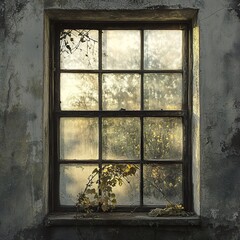 Vintage Window: Rustic Charm of a Forgotten Place