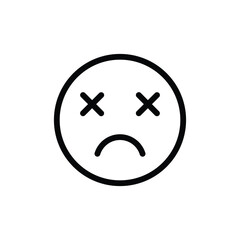dead face emotion icon with closing eyes emoticon outline emoji