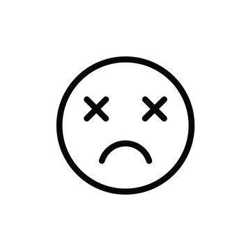 recommend clip art: dead face emotion icon with closing eyes emoticon outline emoji