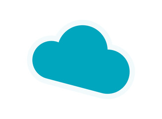 Brutalist cloud shape sticker. Abstract shape element with a modern aesthetic. This flat icon represents contemporary design in brutalism. Ideal for graphic projects, branding, and retro visuals.