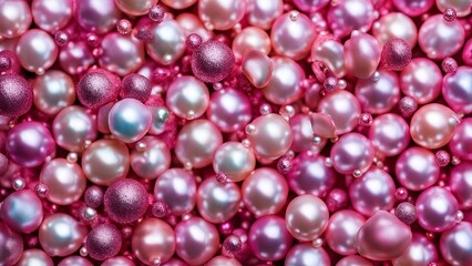 An elegant top view showcasing pink pearl textures, providing an abstract aesthetic for celebratory backgrounds