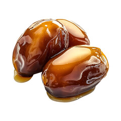 Honey Coated Dates Isolated on Transparent Background