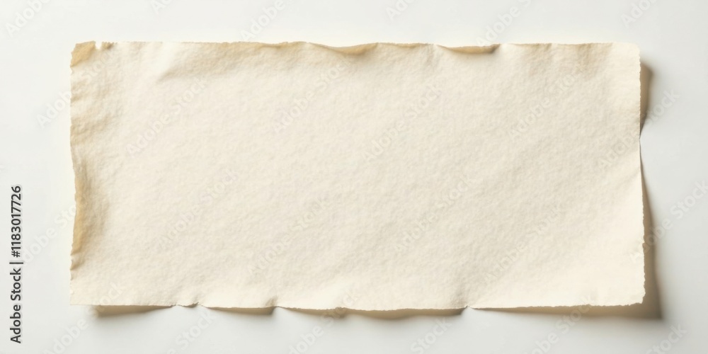 Aufkleber cream-colored textured paper with irregular edges, ideal for crafting and design projects