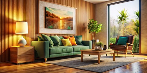 Close-up 3D render:  Modern poster mockup boasts detailed textures and  macro photography precision.