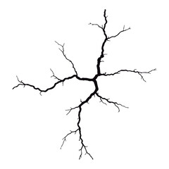 Split lines in the concrete or large fissures in the wall on a white background. Crack wall concrete
