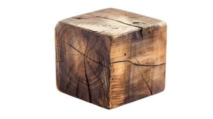 wooden box cube shape isolated on white background