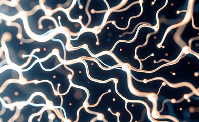 An abstract, intricate network of lines and shapes, creating a mesmerizing and dynamic visual pattern.