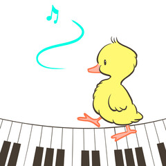 chick and piano 1 © magomame