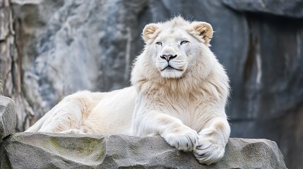 Majestic Arctic Lion Roaming the Frozen Wilderness, Symbolizing Strength and Adaptation in Harsh Environments