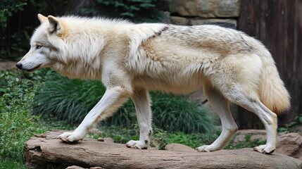 Arctic Snow Wolf in Its Frigid Arctic Habitat, Embodying the Spirit of the Frozen Wilderness
