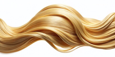 Isolated Blonde Hair Wave, White Background: Perfect Backdrop for Creative Projects & Designs