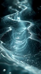 Digital technology black and blue glare curve poster background