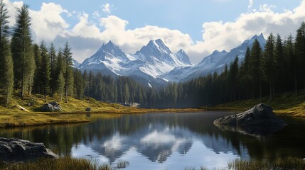 Breathtaking Aurora Display Illuminating the Night Sky, A Stunning Natural Landscape Phenomenon of Nature's Artistry