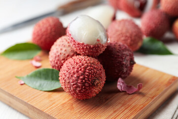 Lychee, concept of fresh and ripe exotic food