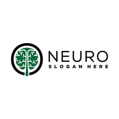 tree brain neurology logo design element vector