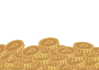 山積みのポイントコインの背景素材