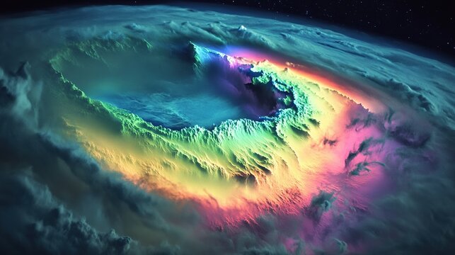 The Antarctic Aurora: A Natural Light Phenomenon Displaying Dynamic Patterns of Brilliant Colors in the Southern Sky.  