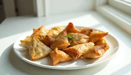 Golden-Brown Samosas: A Sunlit Culinary Delight