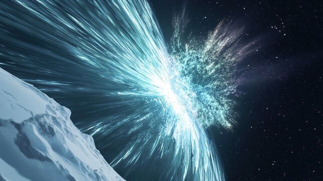 The Antarctic Aurora: A Natural Light Phenomenon Displaying Dynamic Patterns of Brilliant Colors in the Southern Sky.  