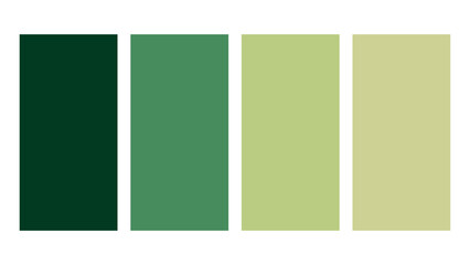 Forest Green, Emerald Green, Lint color palette. Set of bright color palette combination in rgb hex. Color palette for ui ux design. Abstract vector illustration for your graphic design, banner